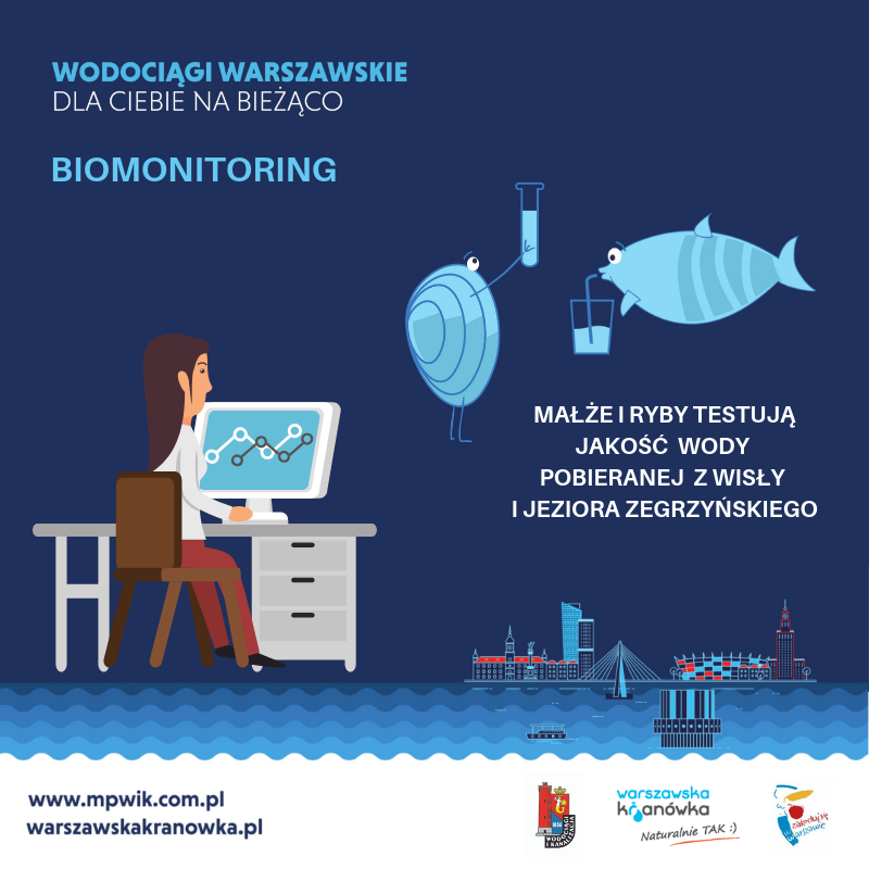 Małże i ryby testują jakość wody pobieranej z Wisły i jeziora zegrzyńskiego